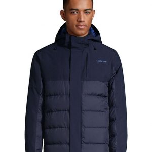 LANDS END 600 Down Hybrid Hooded Jacket Radiant Navy - Small