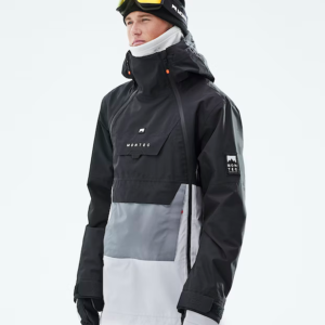 Montec Doom Men's Snowboard Jacket Black/Light Pearl/Light Grey - Large